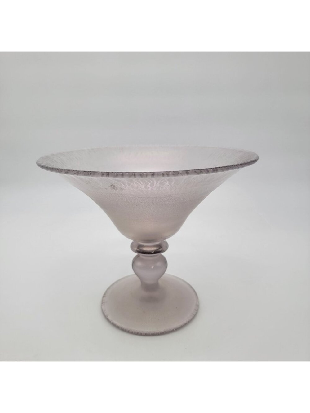 Stretch Glass Iridescent Persian Pearl Footed Compote